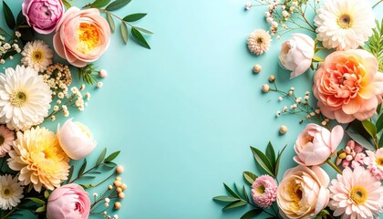 Vibrant floral arrangement studio background image composition bright environment top-down view nature aesthetics for home decor