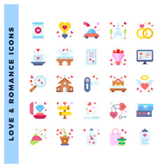 25 Love Flat icon pack. vector illustration.