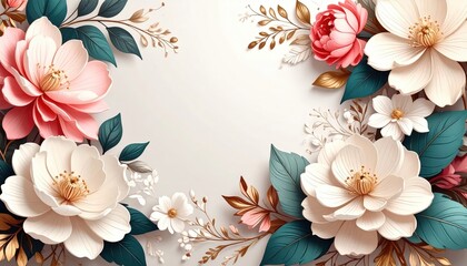 Floral arrangement display studio digital art elegant atmosphere close-up view nature-inspired design for home decor