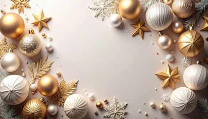 Christmas ornament celebration festive season decorative elements elegant background aerial view holiday joy