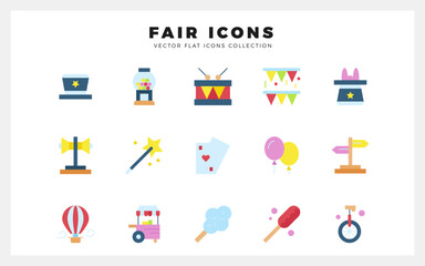 15 Fair Flat icon pack. vector illustration.