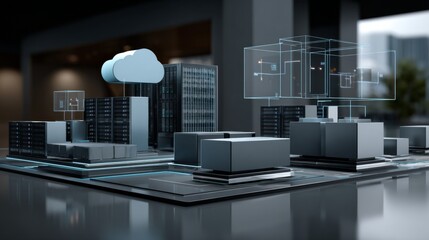 Server Room Model with Cloud Computing and Digital Interface Data Center