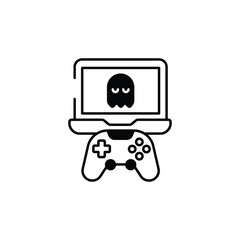 Gaming icon design with white background stock illustration