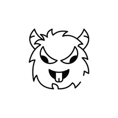 Monster icon design with white background stock illustration