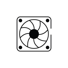Cooling Fan icon design with white background stock illustration