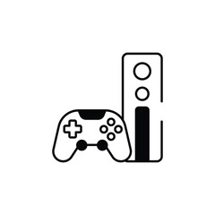 Game Console icon design with white background stock illustration