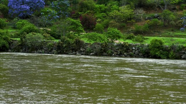 Mo Chhu river at the confluence below Punakha D Zong in Bhutan
