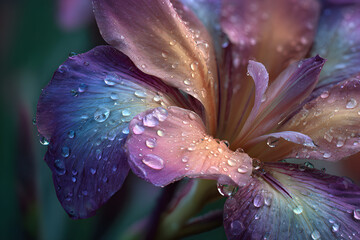 Morning Kiss: A Dew-adorned Petal in Nature's Embrace Capturing the Essence of Simplicity and Elegance