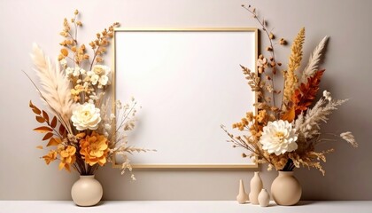 Elegant floral arrangements for home decor indoor setting photography modern aesthetics close-up view tranquil vibe