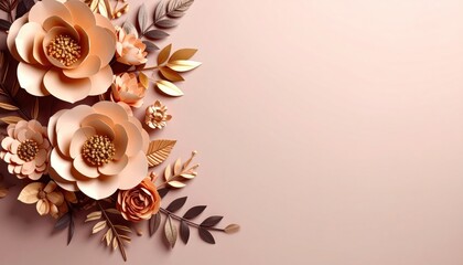 Elegant floral arrangement indoor studio digital art soft pastel background close-up view aesthetic design for home decor