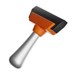 Orange and silver rubber stamp on transparent background