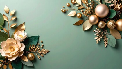 Elegant floral arrangement with gold accents for home decor studio setting high-quality image aesthetic background close-up view interior design concept
