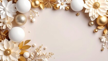 Elegant floral decoration with gold accents festive occasion graphic design soft background aerial view luxury concept for celebrations