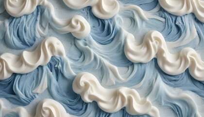 Fototapeta premium A beautiful abstract background featuring stylized white and blue waves in a textured style.