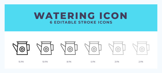 Watering icon. Regular line. Thin line. Bold line. Vector illustration.