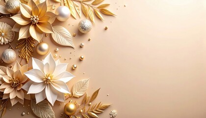 Elegant gold and white floral arrangement for celebrations studio setting high-quality image minimalist style close-up view decorative concept