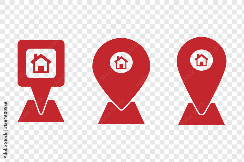 Fototapete set of location icons, location marker on the map. element for application website user interface de