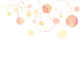 暖かい色の抽象的な丸の背景イラスト
