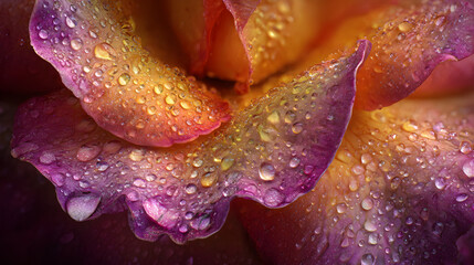 Morning Kiss: A Dew-adorned Petal in Nature's Embrace Capturing the Essence of Simplicity and Elegance