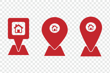 Set of location icons, location marker on the map. Element for application website user interface design. Location pointer icon symbol in flat style. vector isolated on white background.