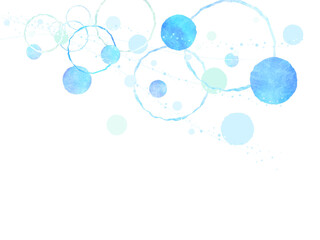 青色の抽象的な丸の背景イラスト