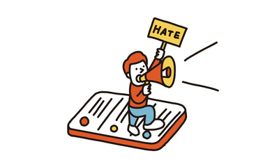 ヘイトスピーチする人のイラスト