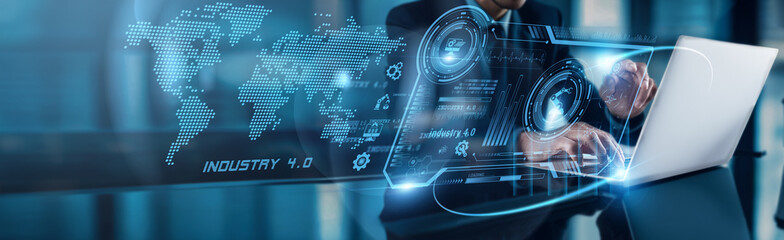 A businessman using his laptop with analysis data of Web Analytics growth to understand user...