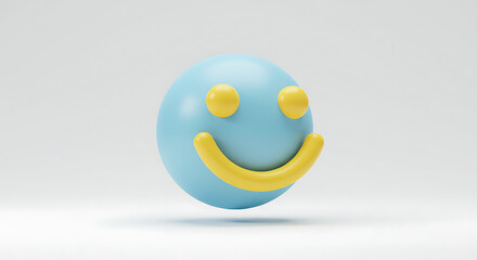 A cheerful blue smiley face rendered in D with bright yellow features conveys happiness and positivity, perfect for expressing joy, optimism, or a friendly greeting in various digital contexts.