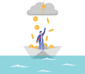 Make money idea, passive income or profit and dividends from stock market investment,


