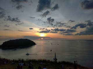 Sunset at Windmill Viewpoint in Phuket, Thailand – Scenic Coastal Landscape
