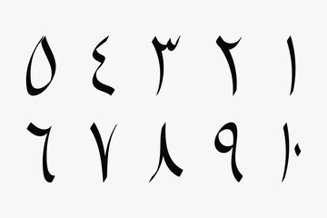 set of arabic numbers vector