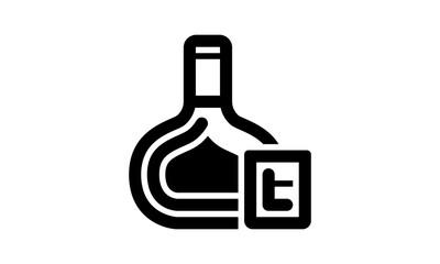 Rum and bottle icon set of vector image