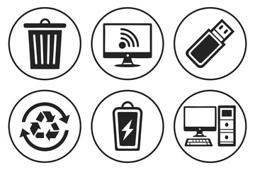 trash bin icon set