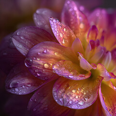 Morning Kiss: A Dew-adorned Petal in Nature's Embrace Capturing the Essence of Simplicity and Elegance