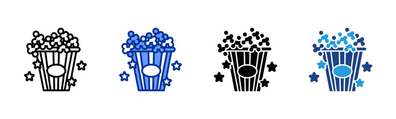 Popcorn icon sheet multiple style collection