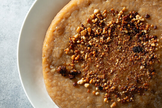 A top down view of a plate of biko.