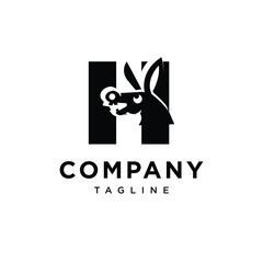 Letter H Crazy Donkey Logo Icon