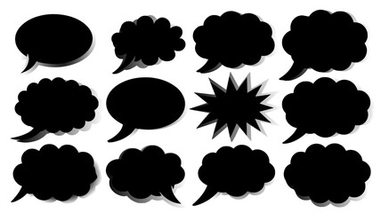 Black Gradient Set of Bubble Speech