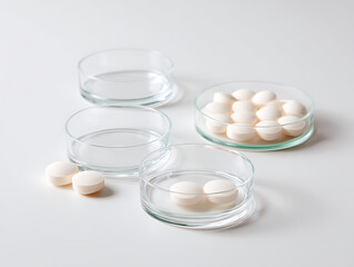 white serum drops and petri dishes isolated on a clear background image on transparent, png cut out, ready to bring joy to any space 52476560 1
