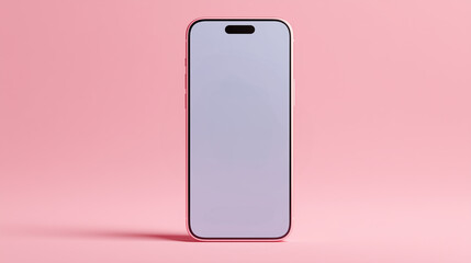 A clean studio shot of a mobile phone floating in the air with a blank screen, perfect for showcasing app designs, digital content, and advertising campaigns with a minimalist background.