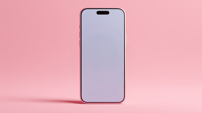 A clean studio shot of a mobile phone floating in the air with a blank screen, perfect for showcasing app designs, digital content, and advertising campaigns with a minimalist background.