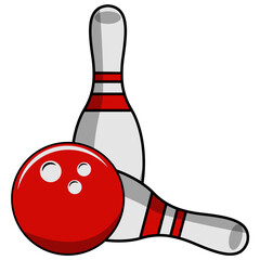 Bowling Ball And Pins