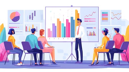 Modern presentation with charts and graphs for professional training session