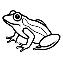 Fototapeta premium Frog Icon Vector | Generative AI & Linocut Silhouette Design for Microstock