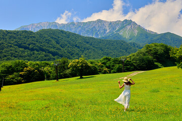 草原と伯耆富士