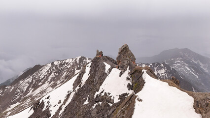 Aerial Drone View of Snow-Covered Shrikhand Mahadev Peak in Himachal Pradesh