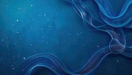 Abstract blue background with flowing lines and twinkling stars for digital displays