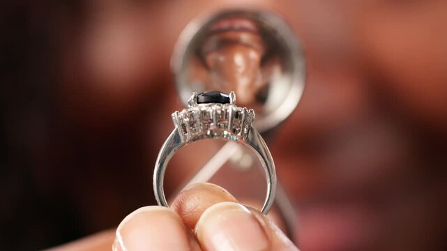 Female Hand Checking Out Diamond Jewel, Women Looking