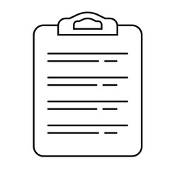 Icon tablet with paper clip. Symbol for check or task tracker. Coach's tactical board. Register or terms of reference.