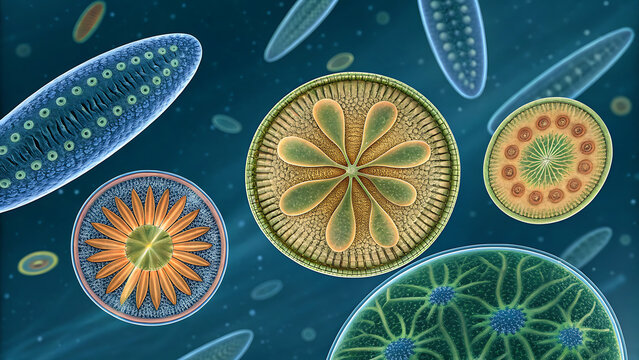 Exploring microscopic world of diatoms algae plankton aquatic biology science education and research tools